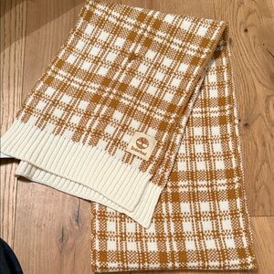 Timberland Brown and Cream Checkered Scarf